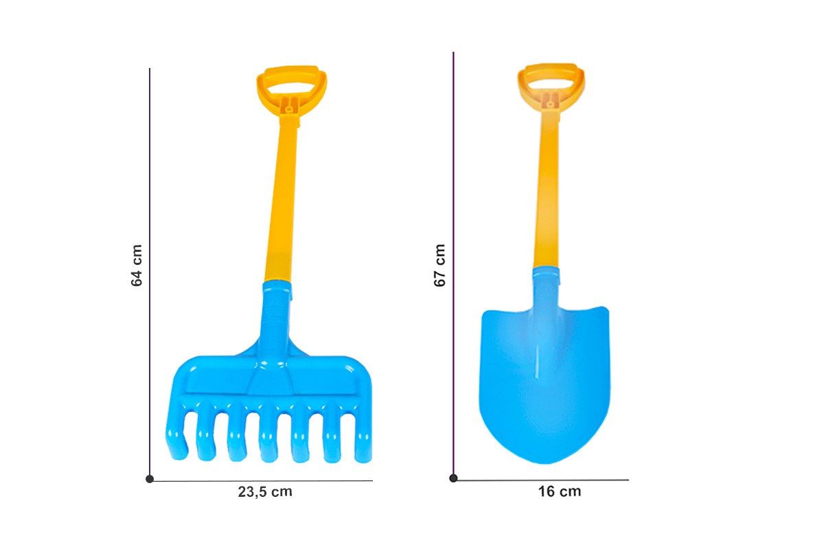 Лопатка + грабельки ТехноК 2391 дитяча іграшка пластикова для дітей у пісочницю - 5