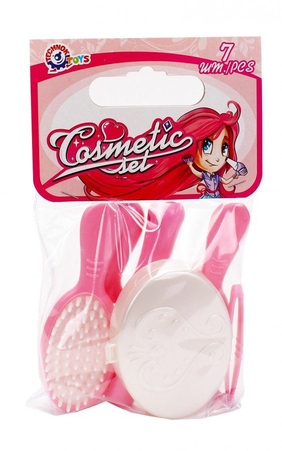 Косметичний набір ТехноК 6771 гребінець плівка зеркальце пінцет пудрениця для дівчаток - 2