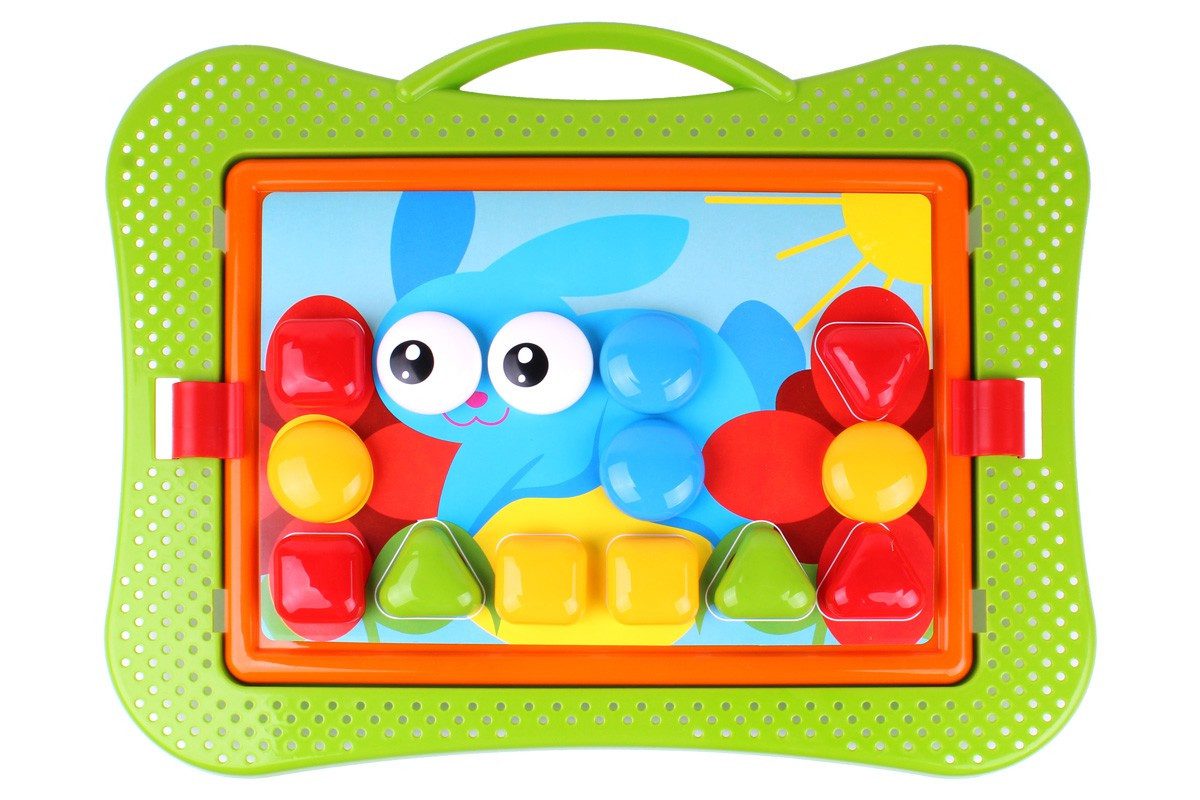 Іграшка Мозаїка 6269 ТехноК у валізі 26 фішок кнопок 10 трафаретів дитяча пластикова розвиваюча для дітей з 2 років - 3
