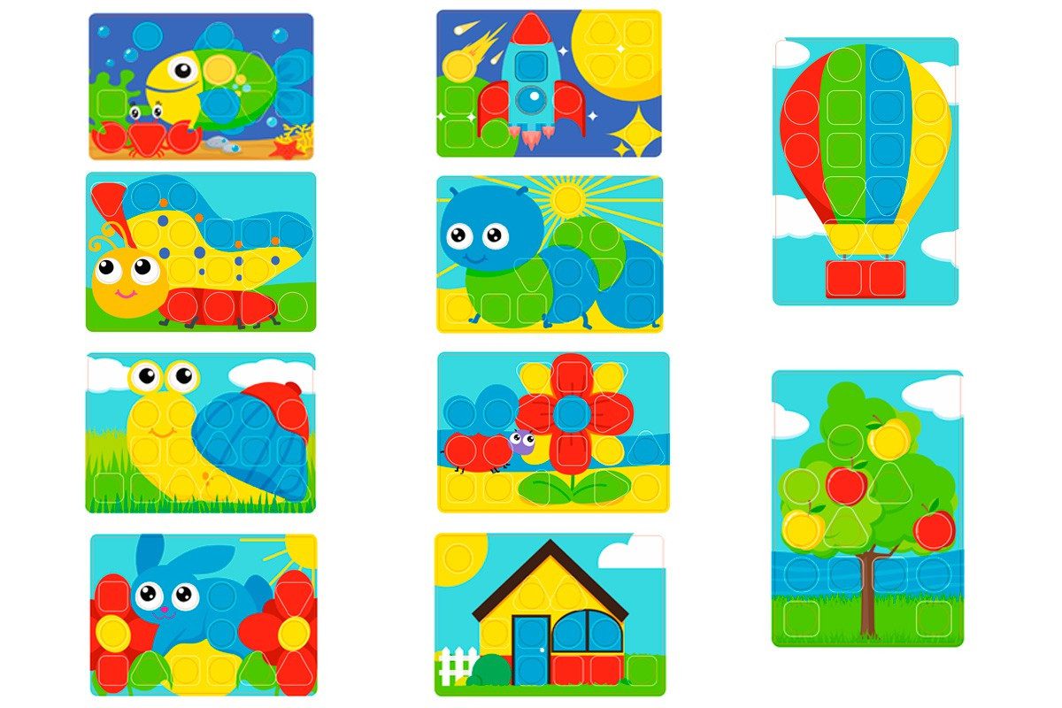 Іграшка Мозаїка 6269 ТехноК у валізі 26 фішок кнопок 10 трафаретів дитяча пластикова розвиваюча для дітей з 2 років - 5