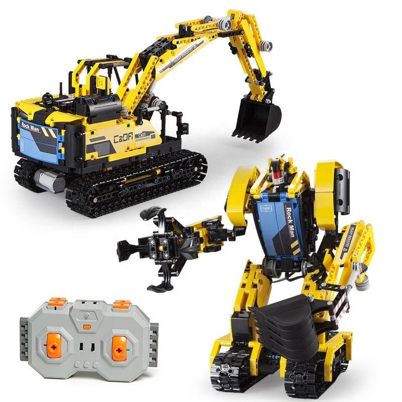 Конструктор CaDa на радіокеруванні робот-екскаватор ROCK MAN 2в1 C51026W дитячий 930 деталей пульт Кадан - 1