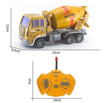 Бетономішалка з дистанційним управлінням А8863-34 акумулятор жовта 1:30 світло фар для хлопчиків - 4