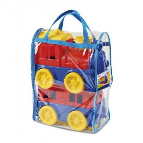 Поїзд з вагончиком Юніка 0651 в сумці паровозик відкривається дах дитяча іграшка пластикова для дітей - 5