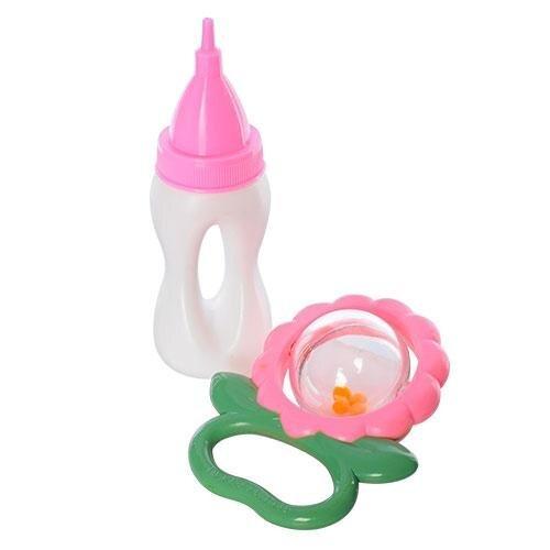 Пупс Defa з аксесуарами 5074 лялька звуки малюка брязкальце пляшечка з соскою 34 см. Іграшка для дівчаток - 3