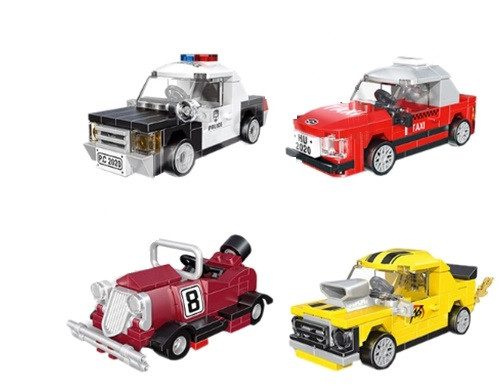Дитячий пластиковий конструкт Гоночні машини Decool 22019-22022, Racing mini 94-104 дет - 1