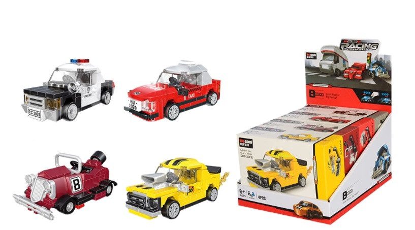 Дитячий пластиковий конструкт Гоночні машини Decool 22019-22022, Racing mini 94-104 дет - 3