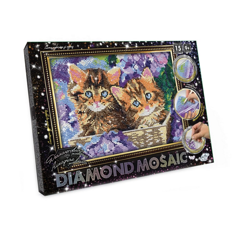 Набір креативної творчості Алмазний живопис DIAMOND MOSAIC Danko Toys DM-03 дитячий для дітей 30*20 см - 1