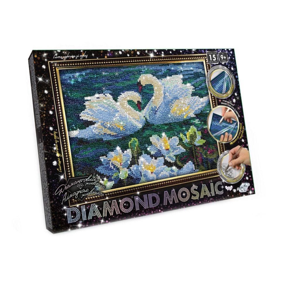 Набір креативної творчості Алмазний живопис DIAMOND MOSAIC Danko Toys DM-03 дитячий для дітей 30*20 см - 2