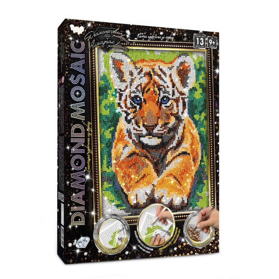 Набір креативної творчості Алмазний живопис DIAMOND MOSAIC Danko Toys DM-03 дитячий для дітей 30*20 см - 4