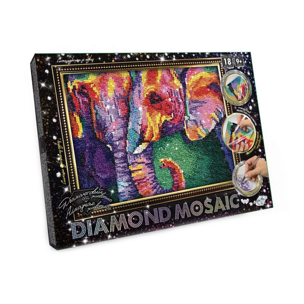 Набір креативної творчості Алмазний живопис DIAMOND MOSAIC Danko Toys DM-03 дитячий для дітей 30*20 см - 10
