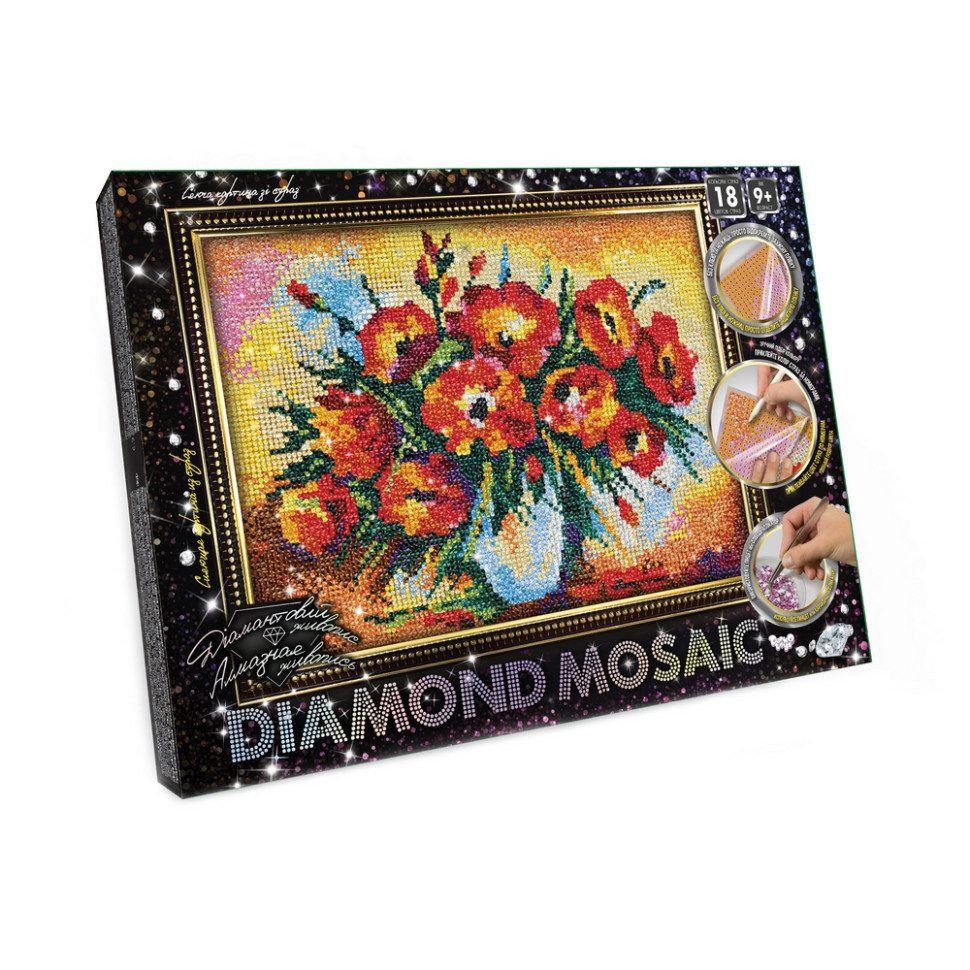 Набір креативної творчості Алмазний живопис DIAMOND MOSAIC Danko Toys DM-03 дитячий для дітей 30*20 см - 8