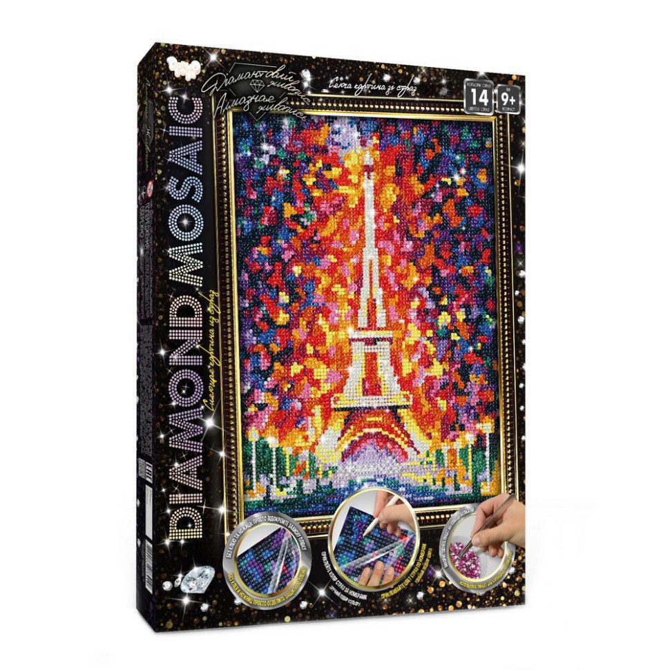 Набір креативної творчості Алмазний живопис DIAMOND MOSAIC Danko Toys DM-03 дитячий для дітей 30*20 см - 7