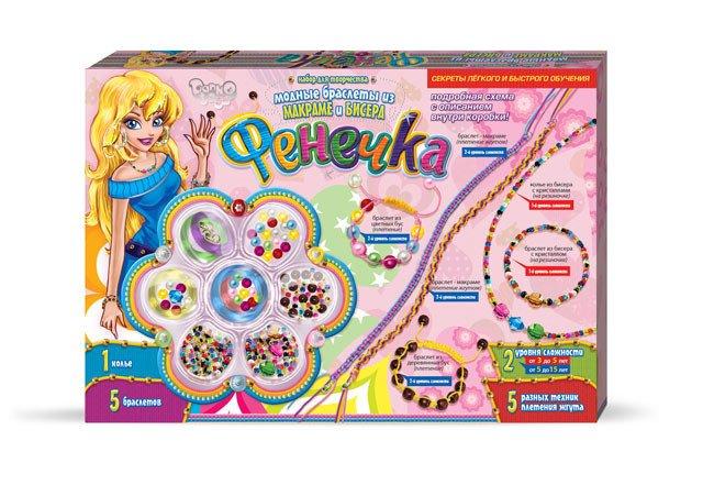 Набір дитячої творчості Фенечки Danko Toys Ф6-М-1 креатив для дітей бісер кристали браслети дівчинки - 1
