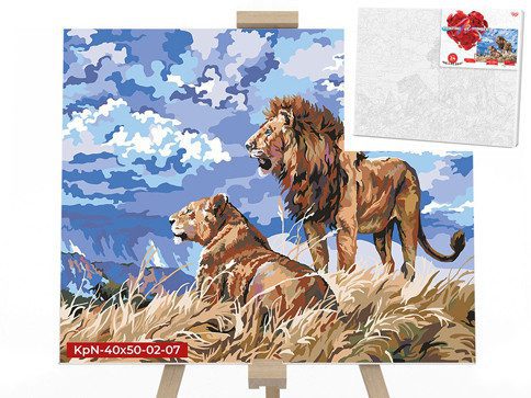 Картина за номерами PAINTING BY NUMBERS Danko Toys KpNe-40х40-02 дитячий набір творчості для дітей - 4