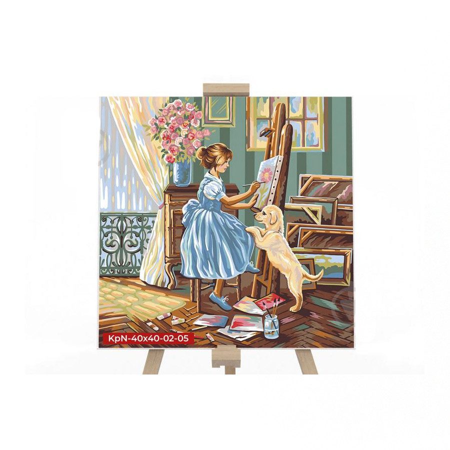 Картина за номерами PAINTING BY NUMBERS Danko Toys KpNe-40х40-02 дитячий набір творчості для дітей - 7