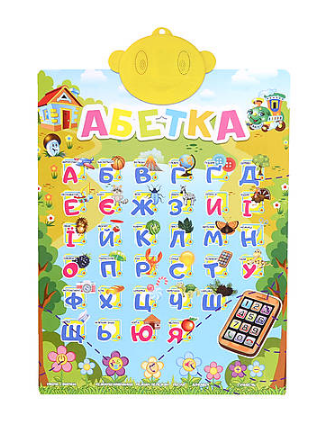 Інтерактивний навчальний плакат Абетка UKA-A0002 дитячі розвиваючі навчальні іграшки для дітей - 1