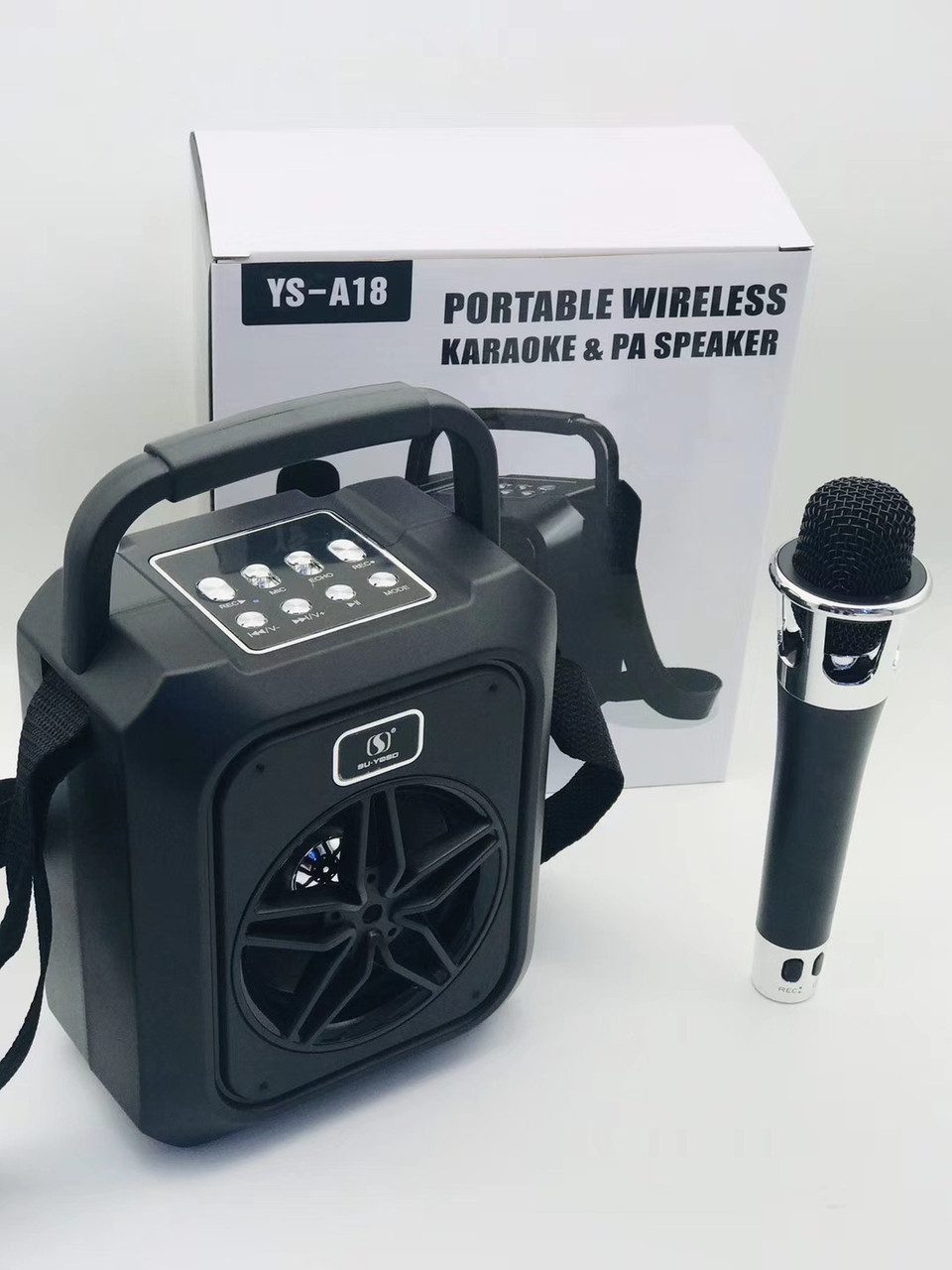 Бездротова караоке система мікрофон + колонка гучномовець YS-A18 FM-радіо USB TF-карта Bluetooth AUX-вихід - 3