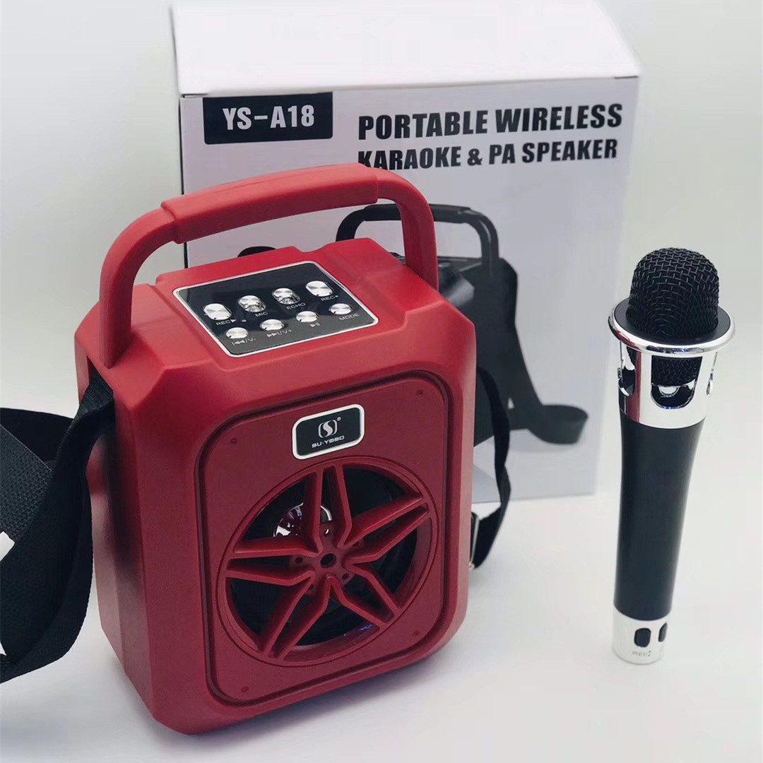 Бездротова караоке система мікрофон + колонка гучномовець YS-A18 FM-радіо USB TF-карта Bluetooth AUX-вихід - 2