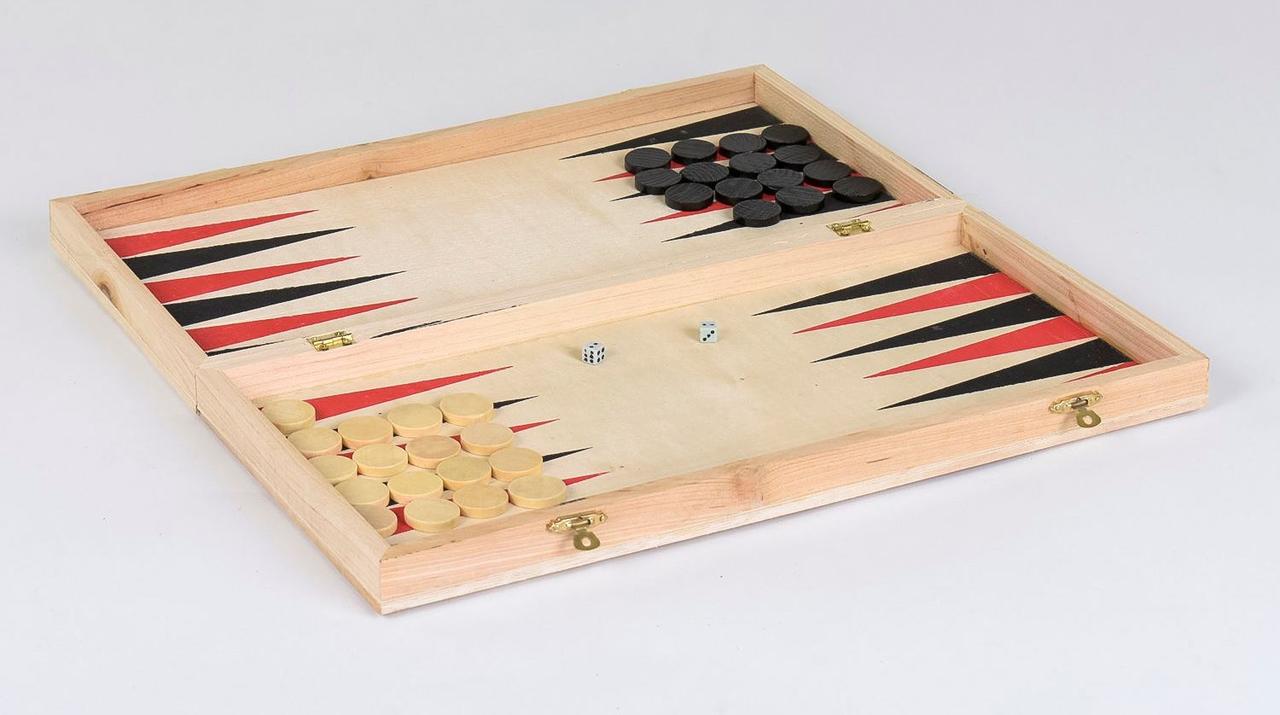 Шахи дерев'яні С 36816 набір 3 в 1 нарди шашки дошка фігури кубики ігри для дітей дитячий ігровий - 2