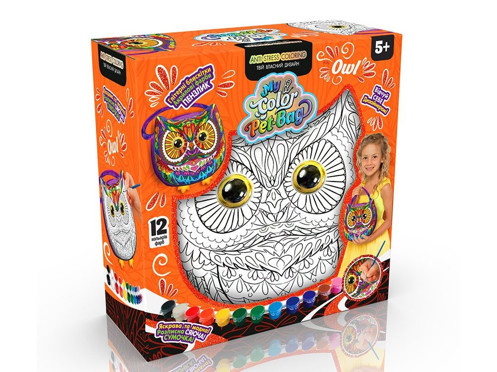Набір для креативної творчості My Color Pet-Bag (укр) CPB-01-01U,02U,03U Danko Toys сумочка розмальовка іграшка для дітей - 2