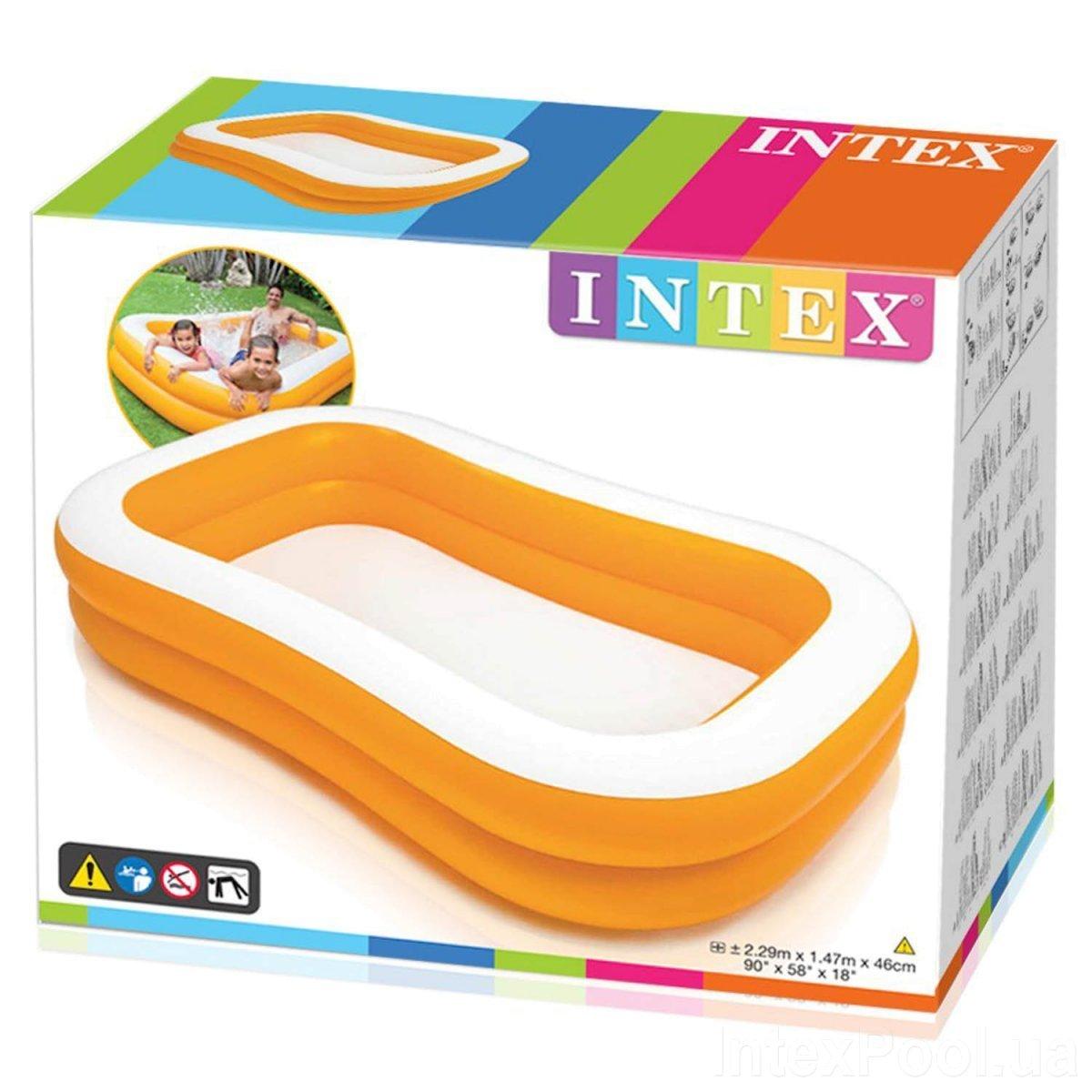 Дитячий надувний басейн Intex 57181 об'єм 600 л, 229 х 147 х 46 см, зливний клапан - 3
