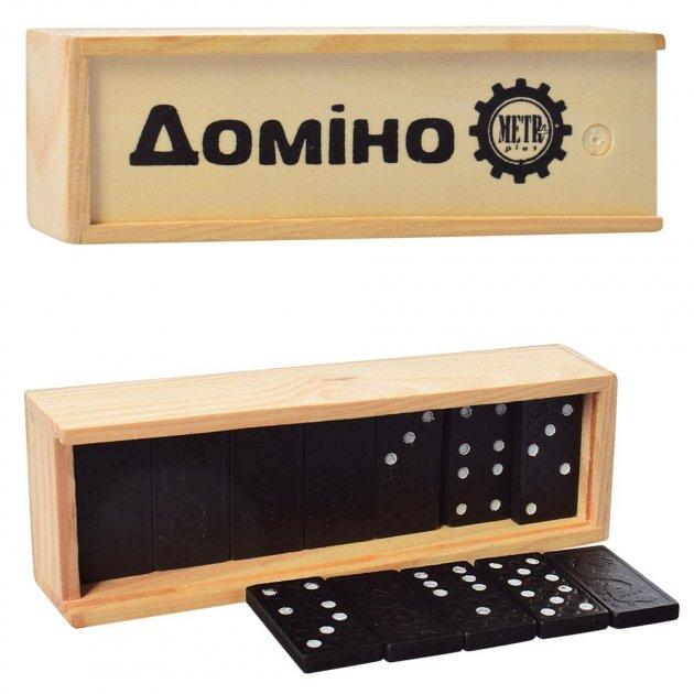 Доміно M 0027 Metr+ у дерев'яній коробці дитяча настільна гра головоломка логічна для сім'ї, компанія