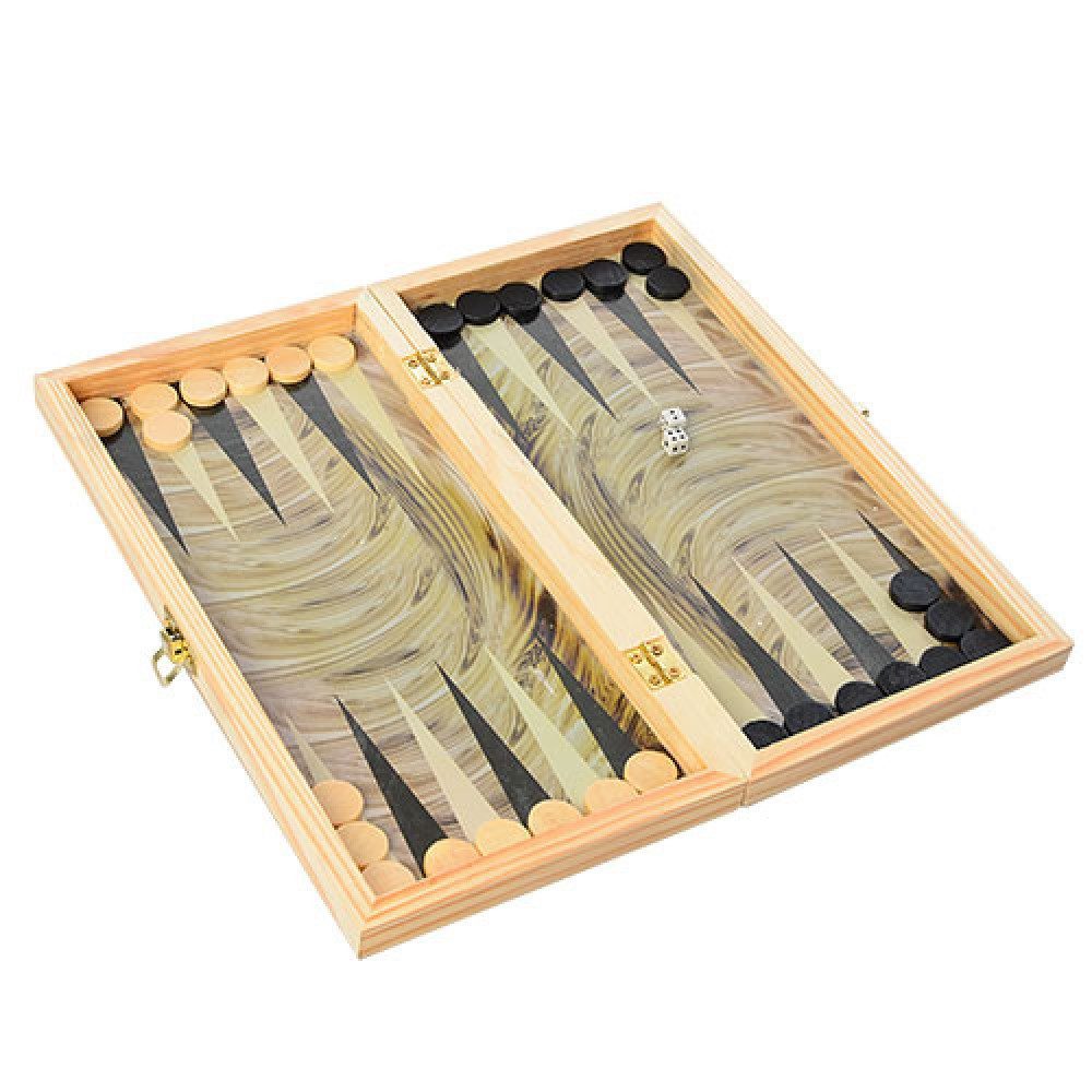 Шахи дерев'яні 28ACD набір 3 в 1 нарди шашки дошка фігури кістки ігри для дітей настільна гра - 2