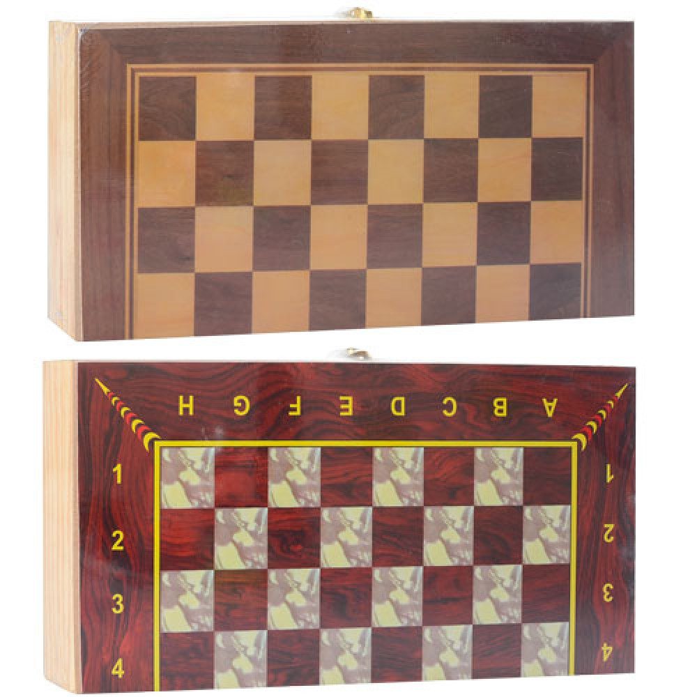 Шахи дерев'яні 28ACD набір 3 в 1 нарди шашки дошка фігури кістки ігри для дітей настільна гра - 4