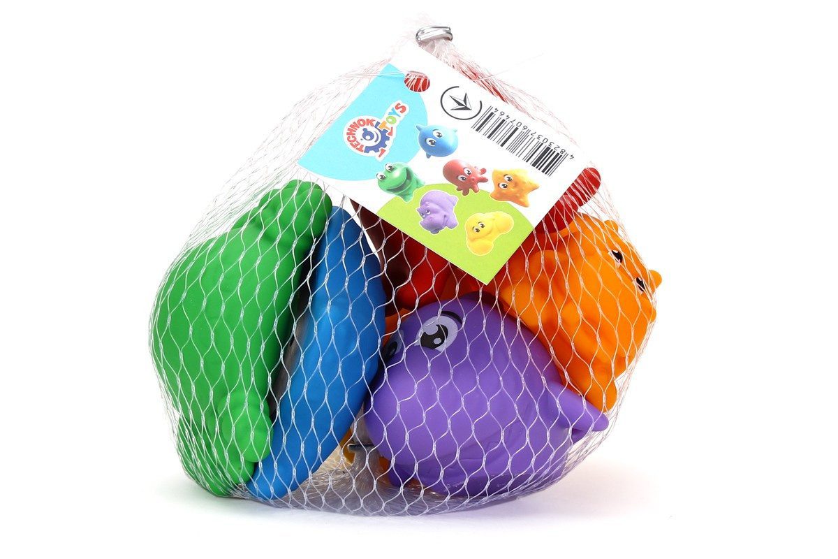 Набір для ванної ТехноК 7464 дитячий гумовий для купання іграшки пищалки для малюків 6 шт. - 4