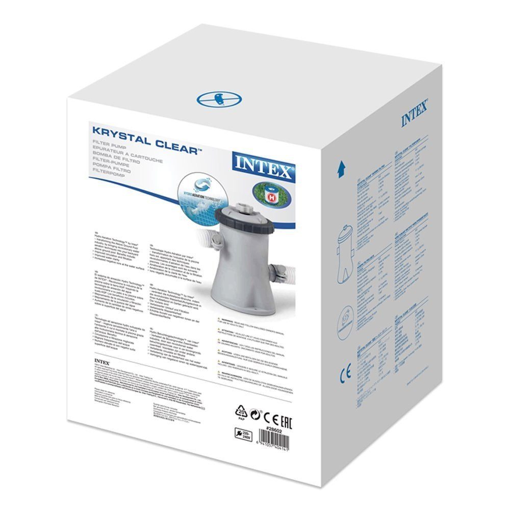 Картриджний фільтр насос Intex 28602 для басейну до 5 куб. м. потужність 1250 л/год тип H гідро аерація - 4