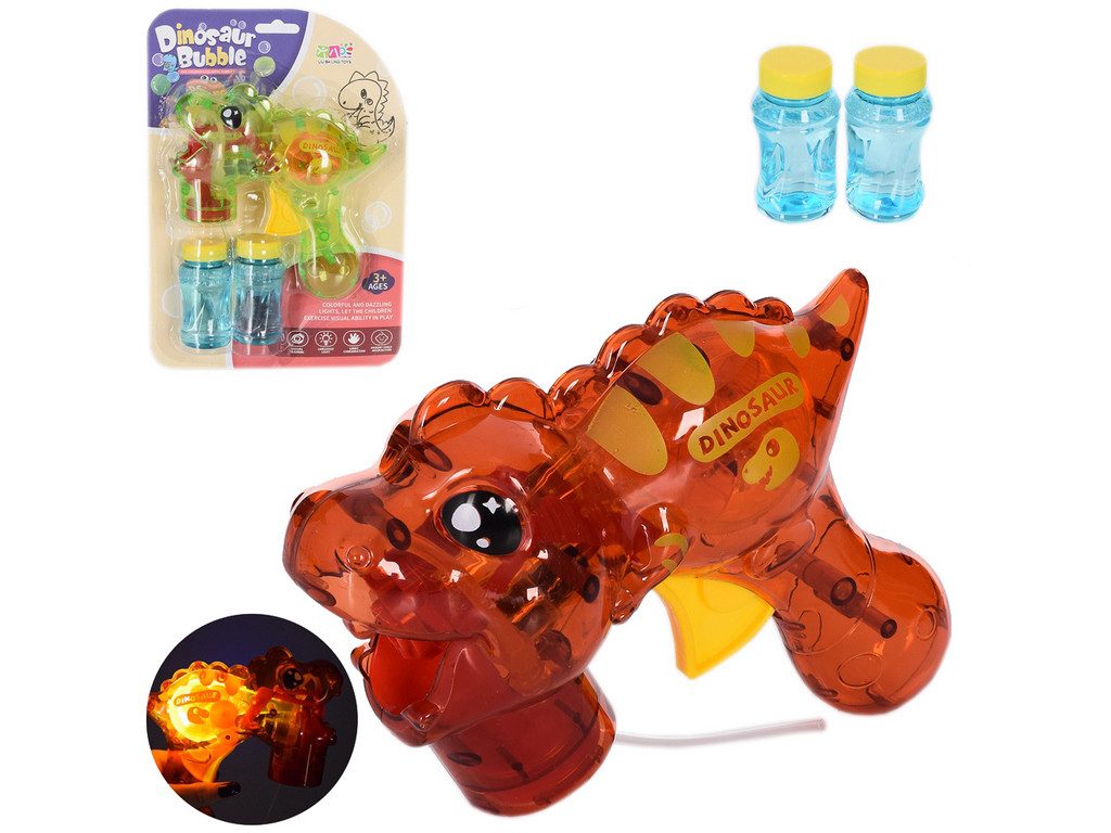 Мильні бульбашки Динозавр S680-31 установка генератор світло пістолет 15 см запаска іграшка для дітей - 1