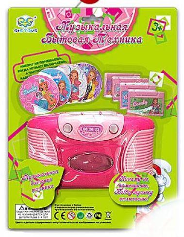 Дитячий Магнітофон EC 80272 R S+S Toys музичний диски касети іграшковий на батарейках для ігор дітей - 1