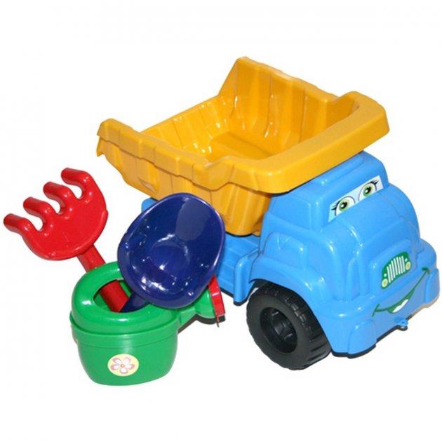 Пісочний набір №2 Doloni Toys 013565 машина лопатка граблі лійка дитяча іграшка для гри з піском - 2