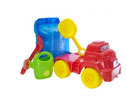Пісочний набір №2 Doloni Toys 013565 машина лопатка граблі лійка дитяча іграшка для гри з піском - 4