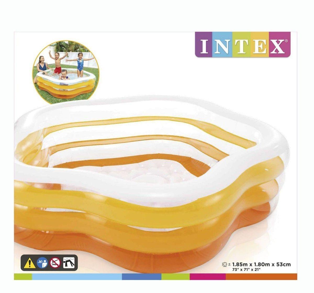 Басейн Морська зірка Intex 56495 Інтекс 3 кільця надувне дно 185*180*53 см 466 л для дітей - 3