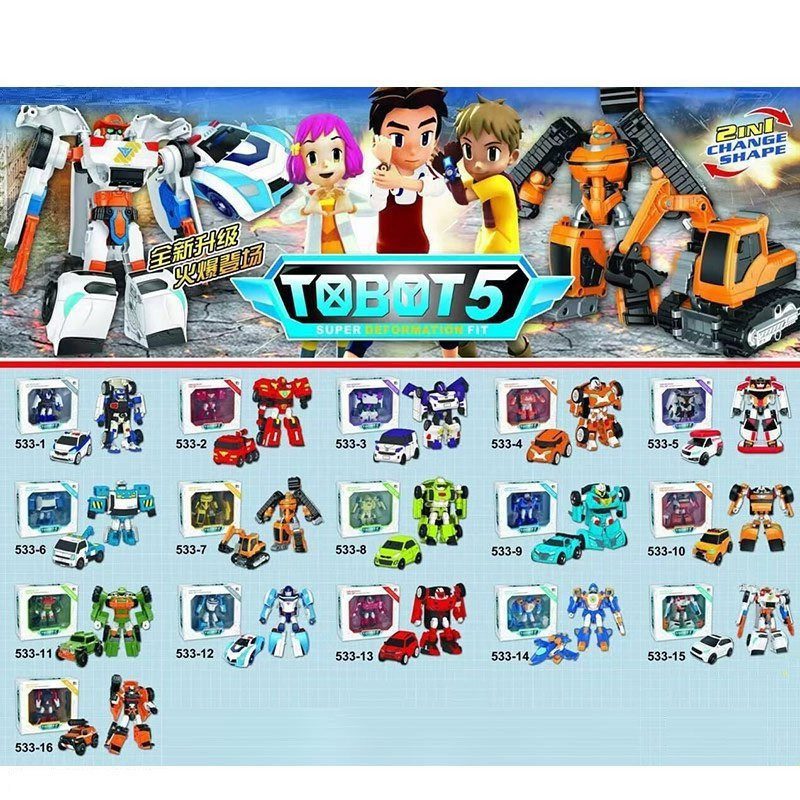 Іграшка Трансформер Тобот 533-16 Tobot робот+транспорт 12 см дитячий рухається іграшка для дітей - 2