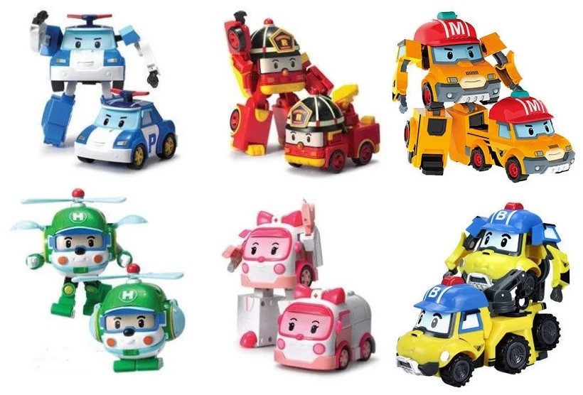 Трансформер транспорт Robocar Poli 83168 Робокар Полі іграшка дитячий робот машинка вертоліт вантажівка для дітей - 1