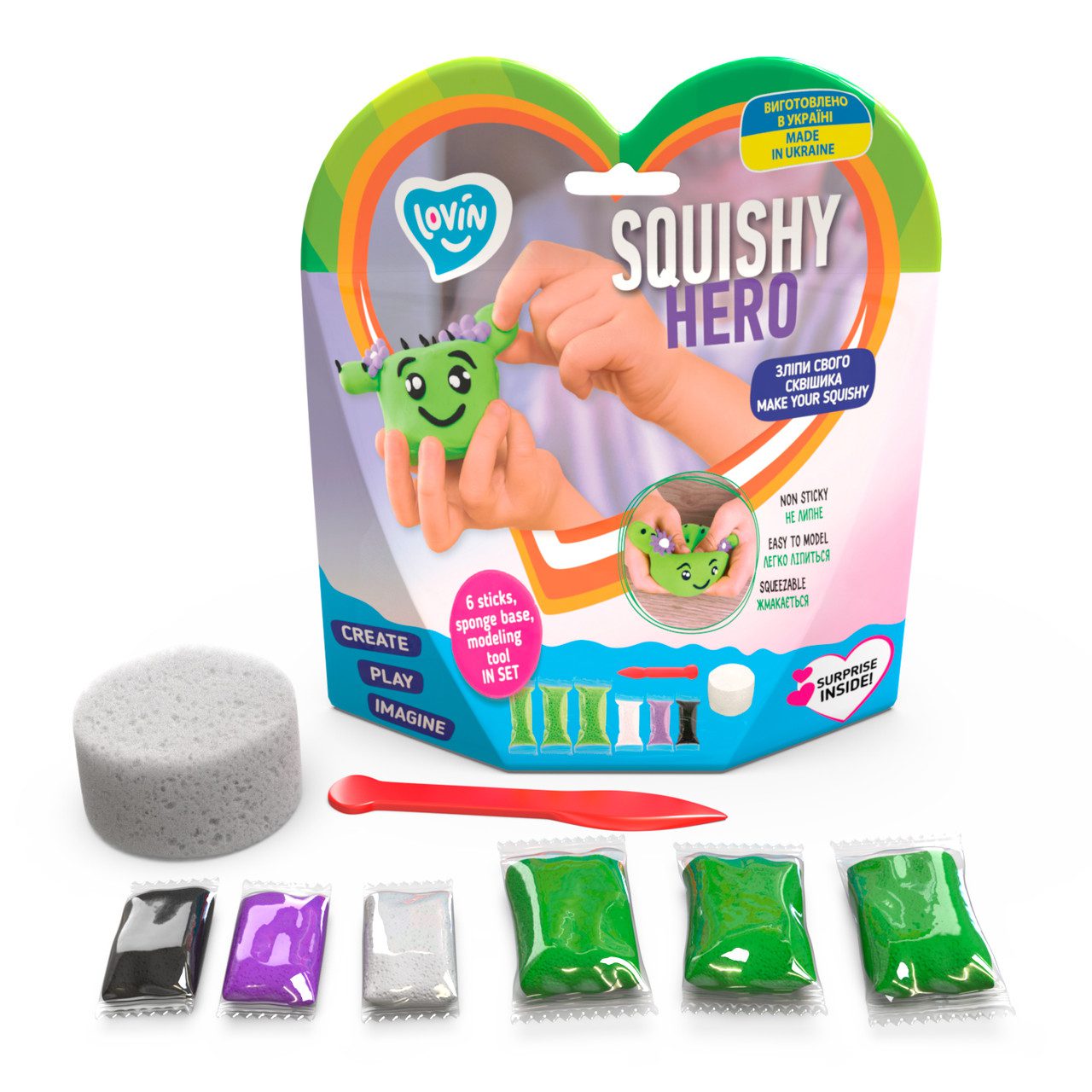 Набір для ліплення з повітряним пластиліном Squishy Cactusita ТМ Lovin 70124 сквіш кактус м'ялка антистрес Ловін - 2