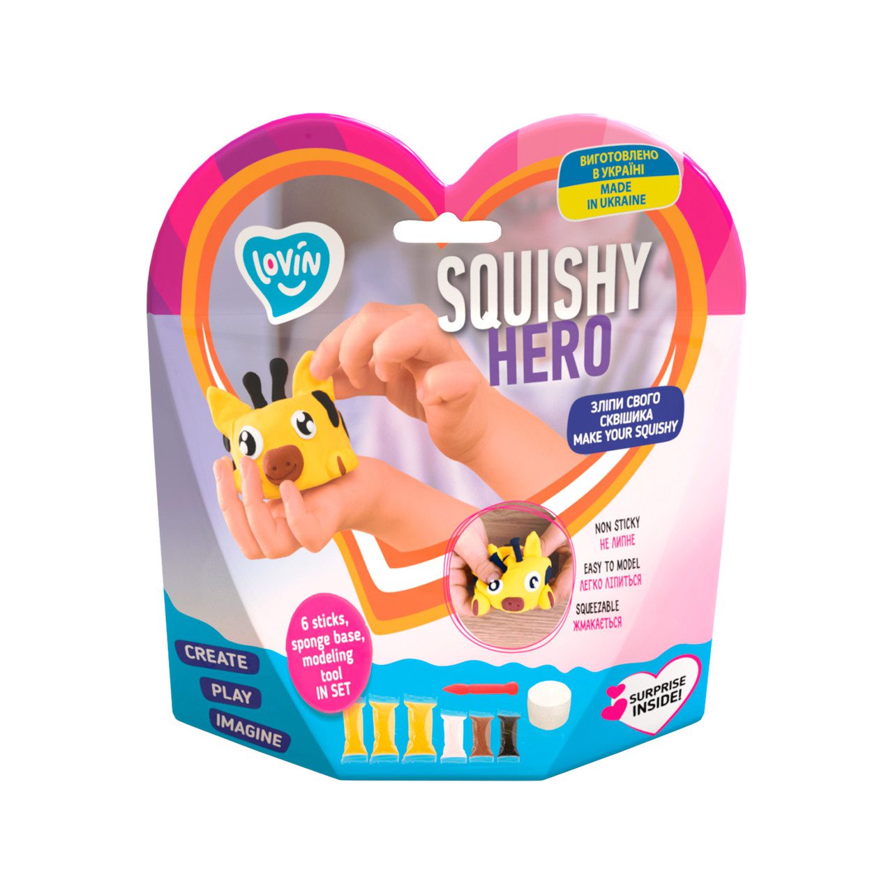 Набір для ліплення з повітряним пластиліном Squishy SquiRaff ТМ Lovin 70127 сквіш сквішрафчик жираф м'ялка антистрес Ловін - 2