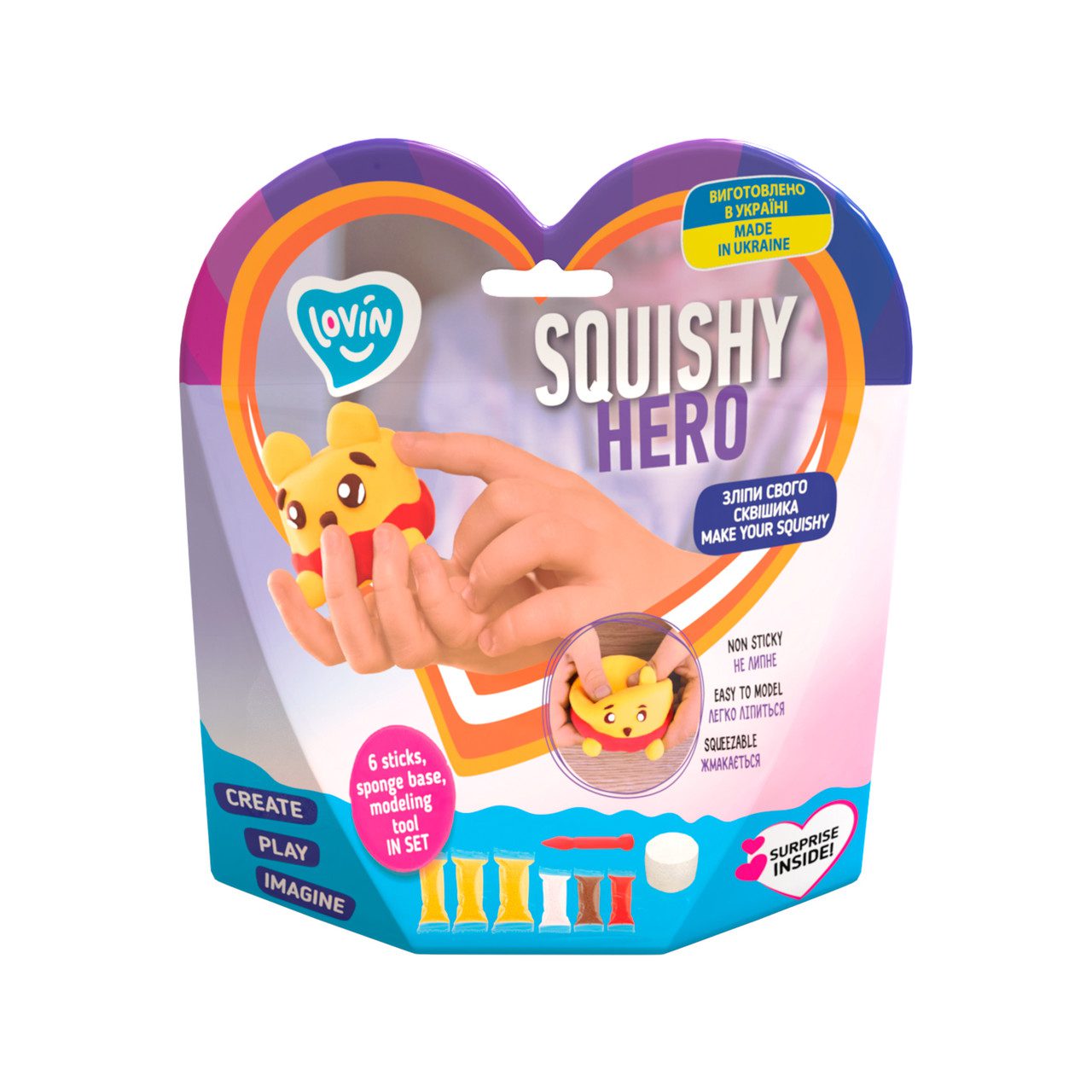 Набір для ліплення з повітряним пластиліном Squishy Squiny Pooh ТМ Lovin 70128 сквіш Вінні Пух м'ялка антистрес Ловін - 3