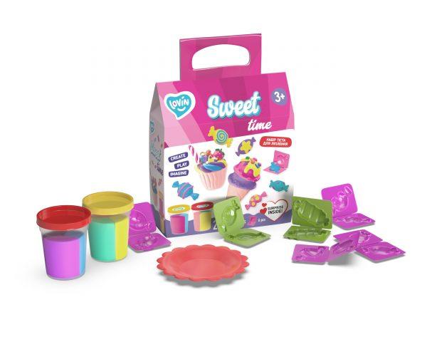 Набір для ліплення з тістом Sweet Time ТМ Lovin 41149 час солодощів сюрприз 3D молди тарілка тісто пластилін Ловін - 2