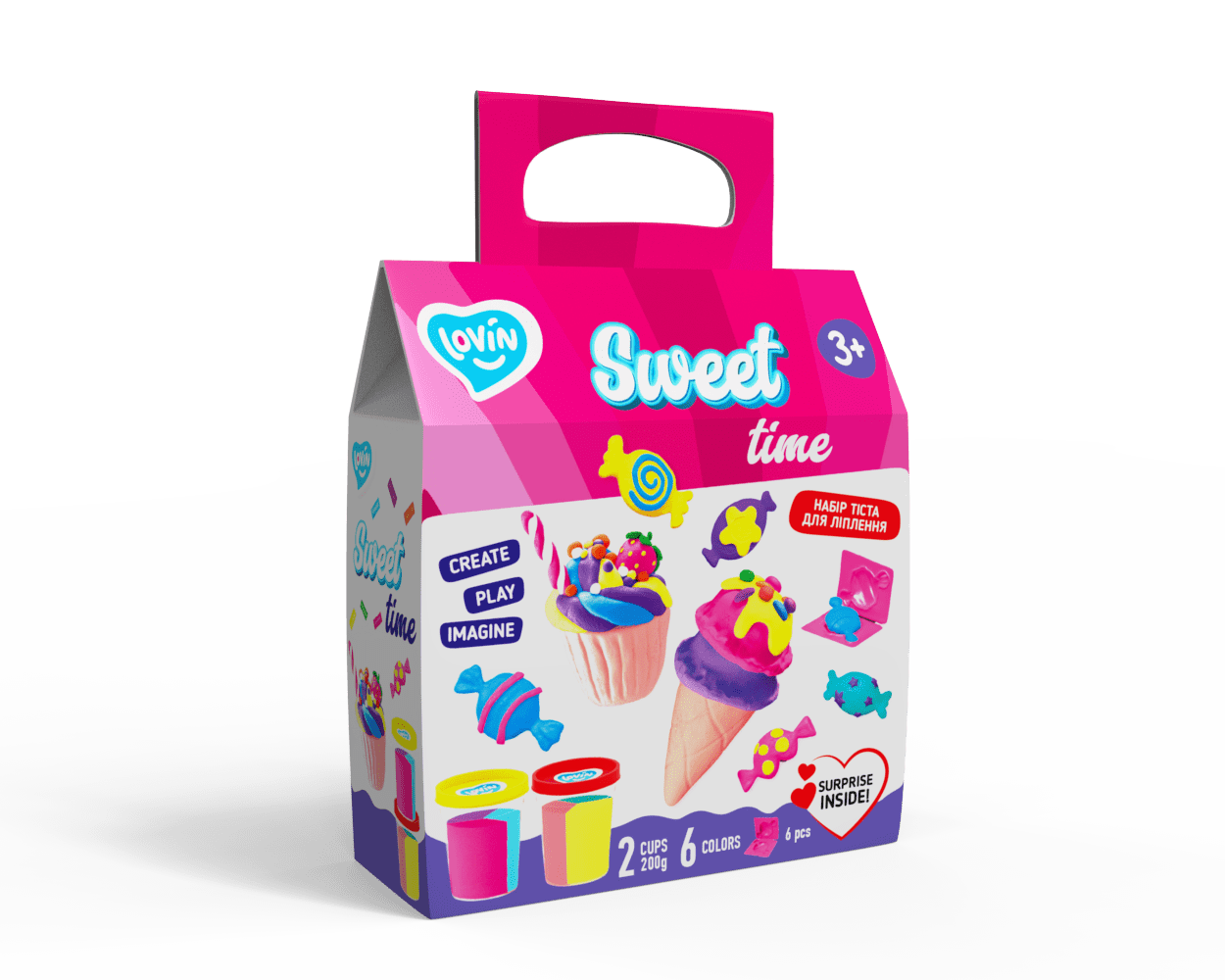 Набір для ліплення з тістом Sweet Time ТМ Lovin 41149 час солодощів сюрприз 3D молди тарілка тісто пластилін Ловін - 1