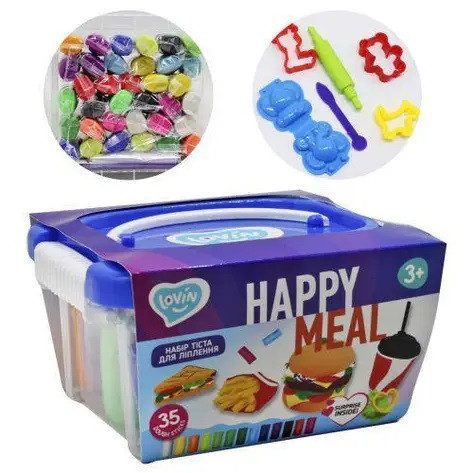 Набір тіста для ліплення Happy meal ТМ Lovin 41137 Хеппі Міл формочки 3D-молд інструмент качалка пластилін Ловін - 1