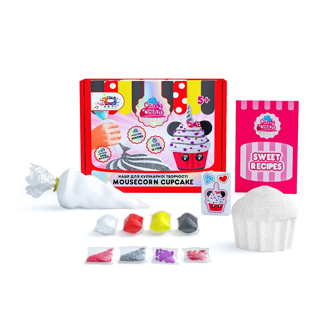 Набір для кулінарної творчості Candy Cream Mousecorn Cupcake 75004 кекс ліплення блискітки пластилін ОКТО - 2