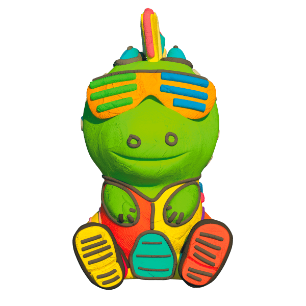 Набір легкого стрибучого пластиліну Pino Friend Роккі TM Moon Light Clay 70058 фігурка дракончик ОКТО - 1