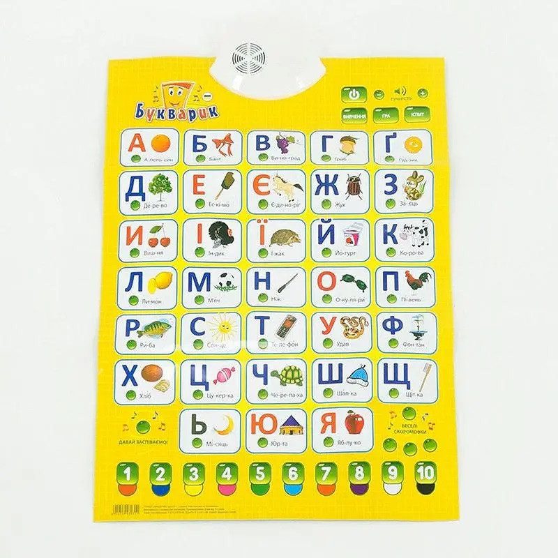 Інтерактивний плакат Букварик 7031 Play Smart навчальний розвиваючі іграшки для дітей букви звуки мелодії Українська - 4