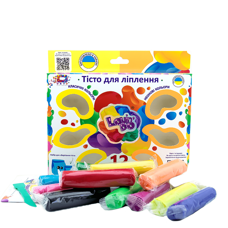 Набір тіста для ліплення 12 кольорів ТМ Lovin'Do 41015 неон розвиваюча творчість для дітей тісто пластилін Ловін До - 4