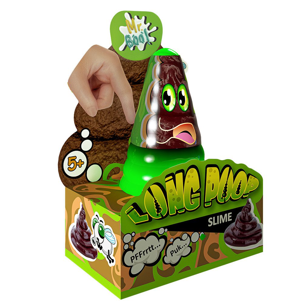Лизун-антистрес Long Poop TM Mr.Boo 80116 у спіральній банці 250 мл. аромат слайм іграшка ОКТО - 1