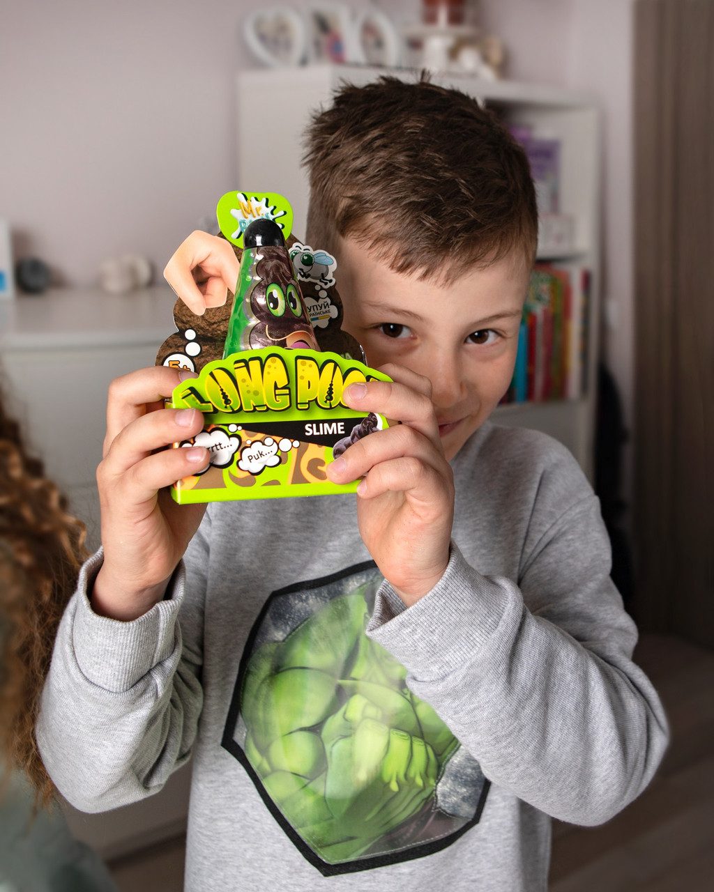 Лизун-антистрес Long Poop TM Mr.Boo 80116 у спіральній банці 250 мл. аромат слайм іграшка ОКТО - 3