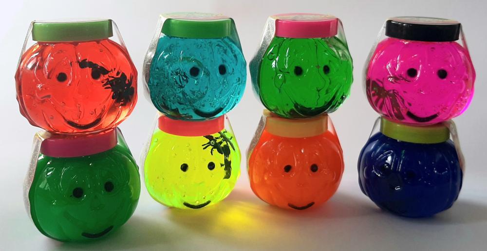 Лизун-антистрес Гарбуз міксTM Mr.Boo 80057 неоновий 3 мурахи в банці 80 мл. слайм іграшка ОКТО - 5